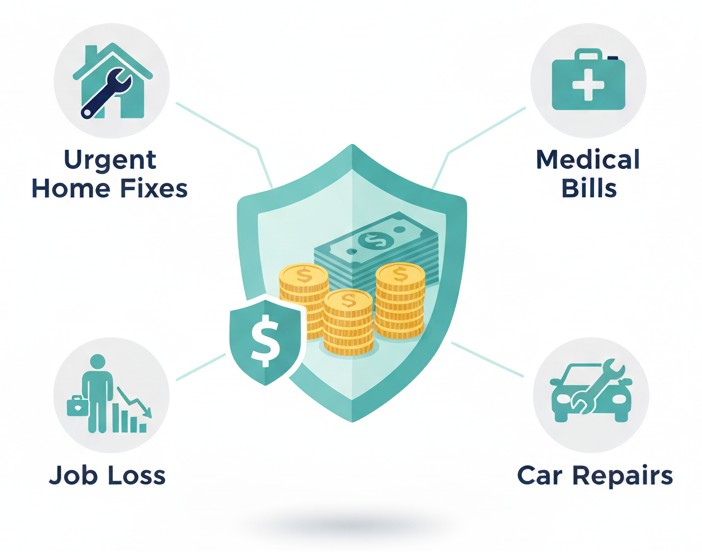Emergency savings concept